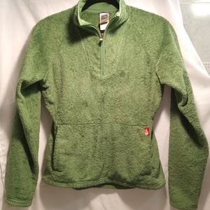 Northface fleece small green jacket
